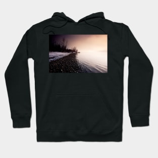 Winter landscape scene Tagish Lake lakeshore Yukon Hoodie